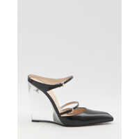 Pantofi cu toc Mules With Transparent Wedge Heel Femei