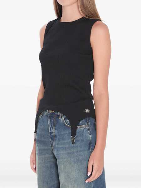 Bluze Jean Paul Gaultier Tank Top With Lingerie Garter BLACK Femei (BM 18636637) 2