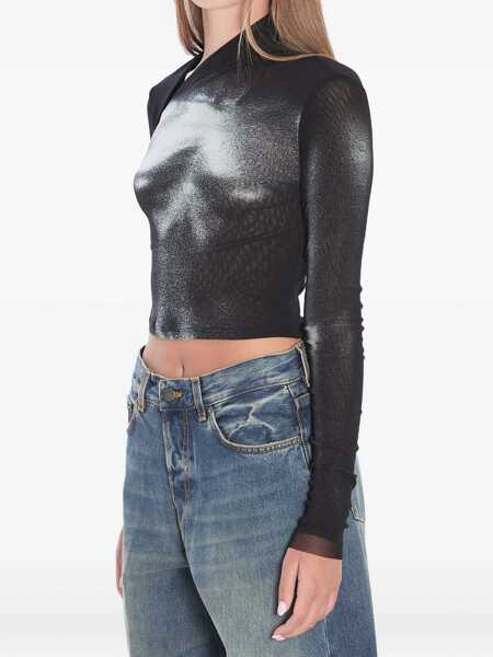 Bluze Jean Paul Gaultier Asymmetric Top Body Dust BLACK Femei (BM 18636652) 2