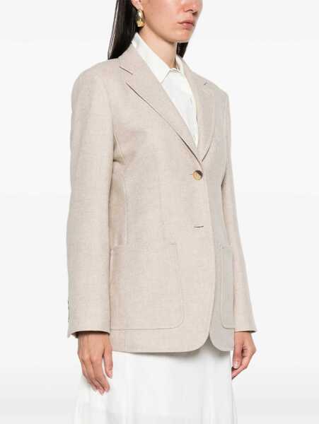 Sacouri Max Mara Single-Breasted Blazer In Shetland BEIGE Femei (BM 18636667) 3