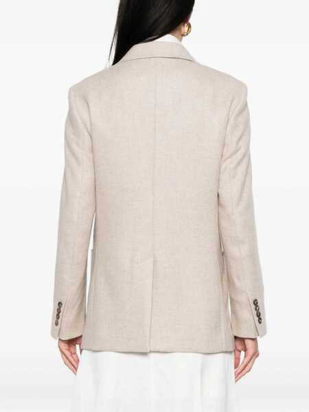 Sacouri Max Mara Single-Breasted Blazer In Shetland BEIGE Femei (BM 18636667) 4
