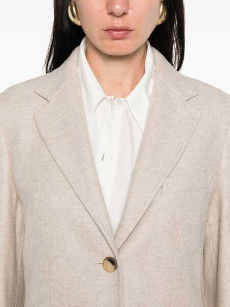 Sacouri Max Mara Single-Breasted Blazer In Shetland BEIGE Femei (BM 18636667) 5