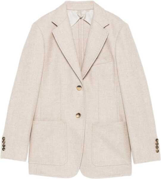 Sacouri Max Mara Single-Breasted Blazer In Shetland BEIGE Femei (BM 18636667) 1