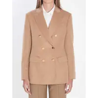 Sacouri Double-Breasted Blazer In Camel Femei