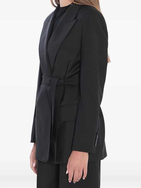 Sacouri Max Mara Blazer In Wool Canvas BLACK Femei (BM 18636688) 4