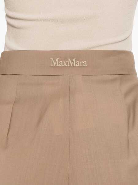 Pantaloni casual Max Mara Straight-Leg Trousers In Light Wool BEIGE Femei (BM 18636703) 5