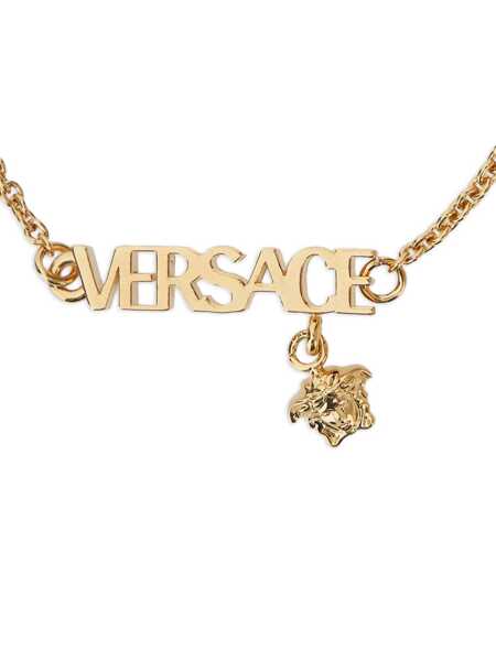 Bratari Versace Metallic Bracelet With Medusa Charm And Logo Lettering Plaque In Metal Man GREY Barbati (BM 18638826) 2