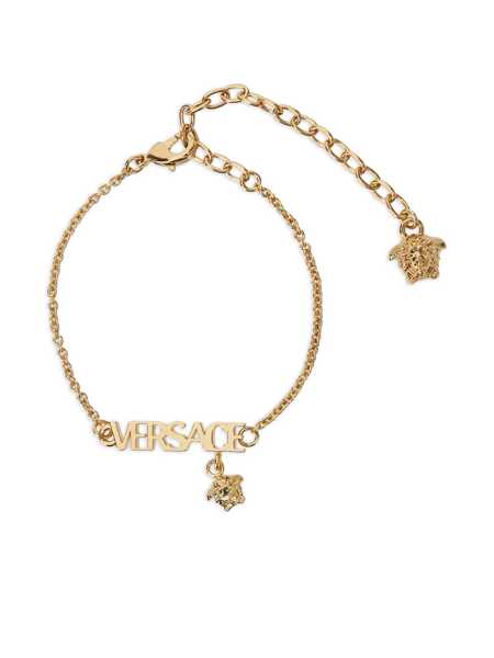 Bratari Versace Metallic Bracelet With Medusa Charm And Logo Lettering Plaque In Metal Man GREY Barbati (BM 18638826) 1