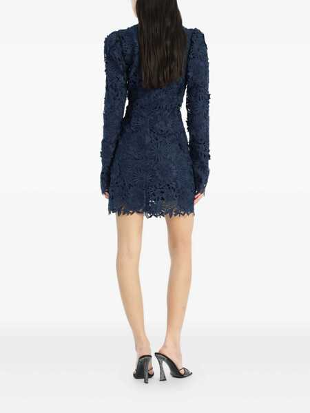 Rochii ROTATE Birger Christensen Rotate Birger Christensen 3D Lace Ls Mini Dress BLUE Femei (BM 18639075) 3