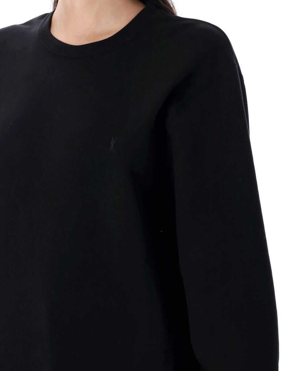 Pulovere Saint Laurent Saint Laurent Cassandre Sweatshirt Black Femei (BM 18639948) 3