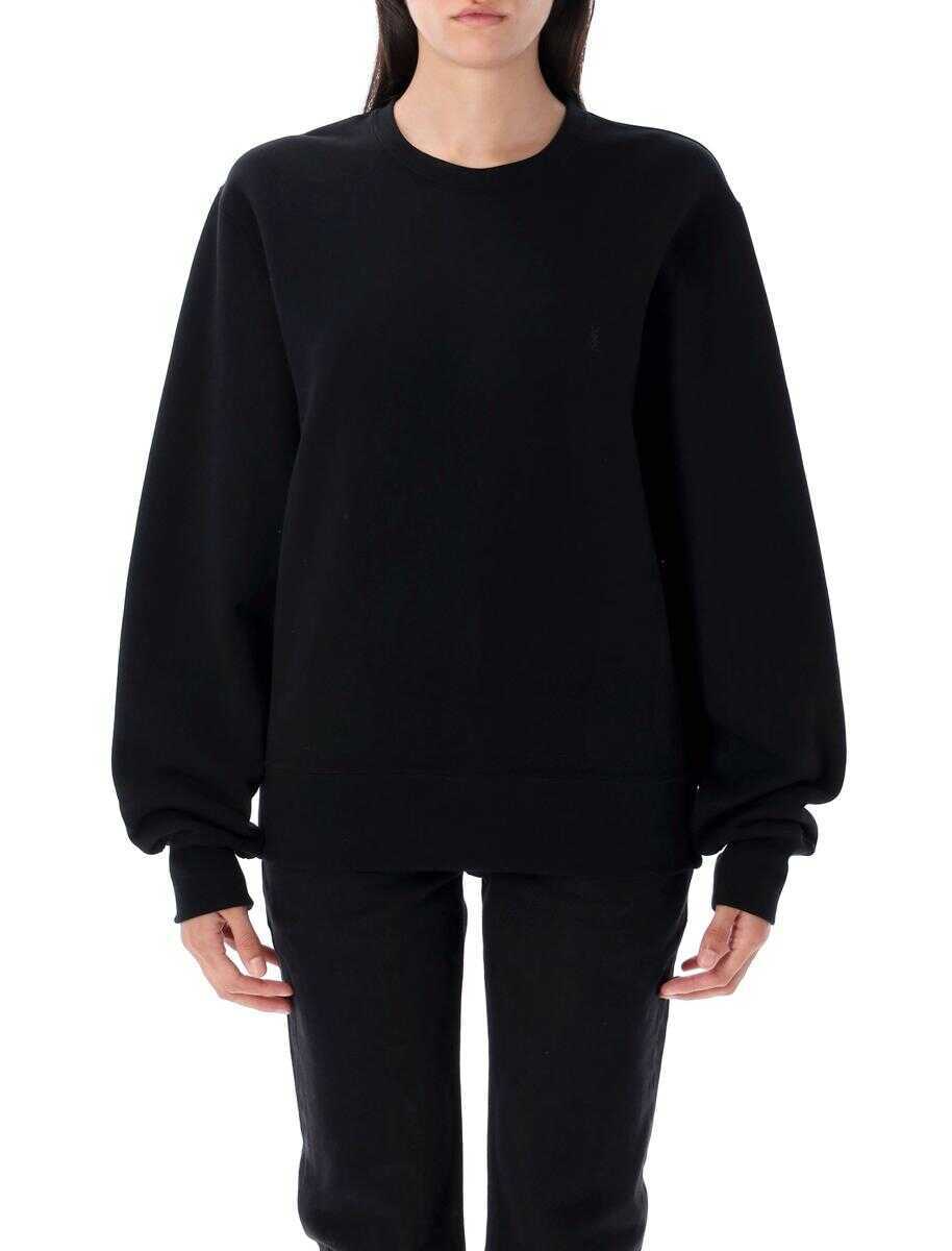 Pulovere Saint Laurent Saint Laurent Cassandre Sweatshirt Black Femei (BM 18639948) 1