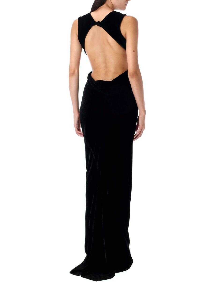 Rochii Rick Owens Rick Owens Concordians Open Back Gown Black Femei (BM 18640050) 2