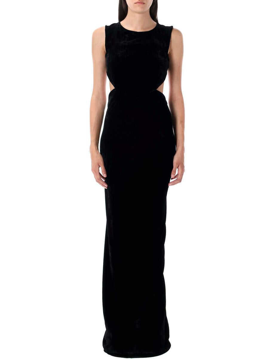 Rochii Rick Owens Rick Owens Concordians Open Back Gown Black Femei (BM 18640050) 1