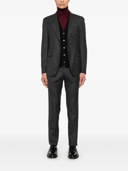 Costume Tagliatore Grey Single-Breasted Suit With Peak Revers In Wool Stretch Man GREY Barbati (BM 18640503) 2