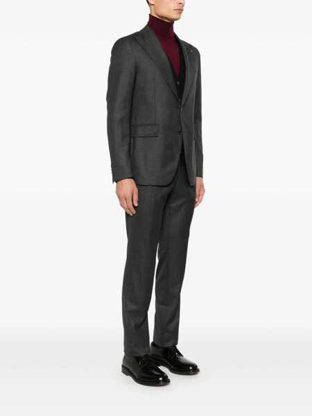 Costume Tagliatore Grey Single-Breasted Suit With Peak Revers In Wool Stretch Man GREY Barbati (BM 18640503) 3