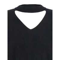 Imbracaminte Dama pagina 411 - Pulovere FEDERICA TOSI Black V-Neck Sweater With Cut-Out Detail On The Back In Wool And Cashmere Blend Woman Black Femei (BM 18640566) - B-mall.ro