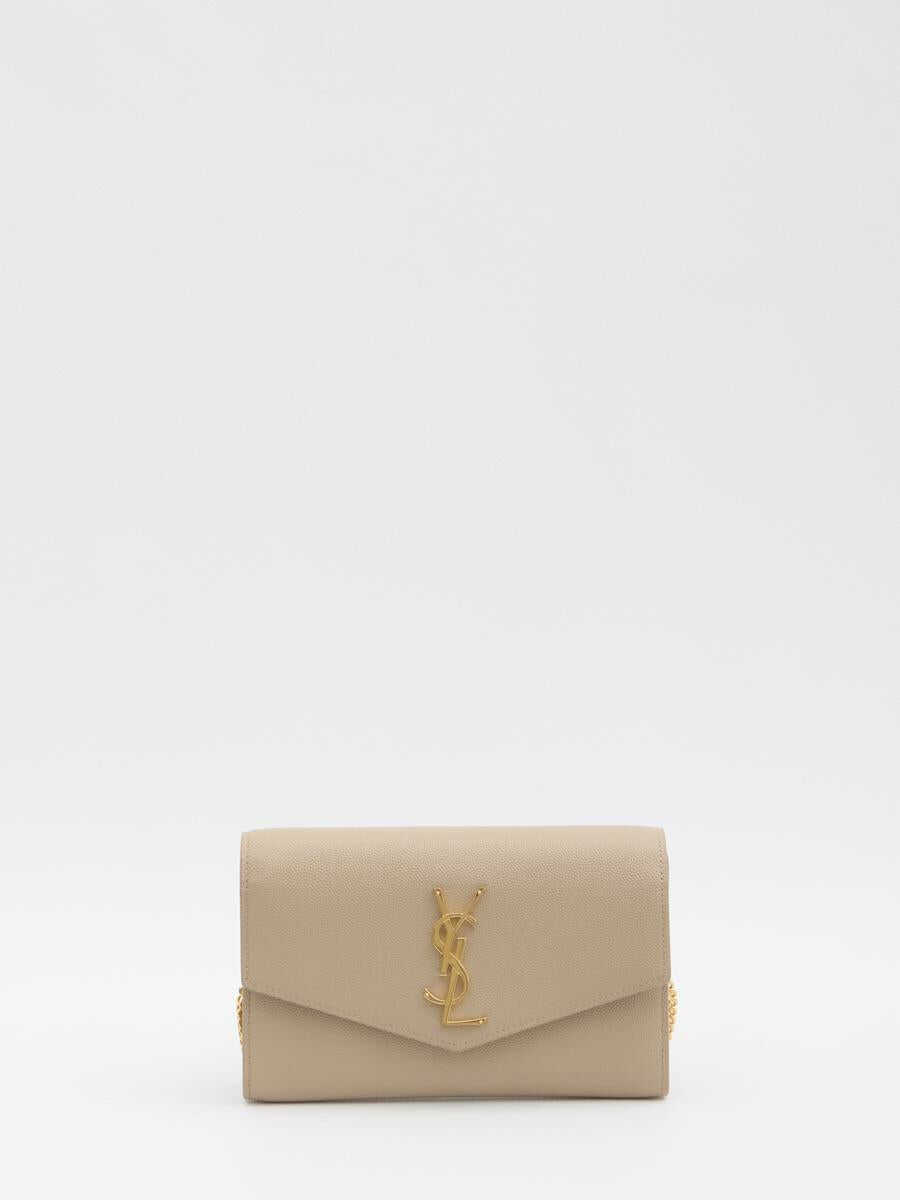 Genti de mana Saint Laurent Uptown Pouch With Chain Beige Femei (BM 18640620) 1