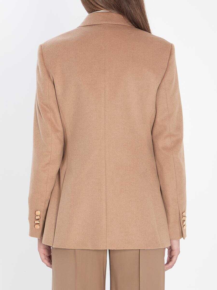 Sacouri Max Mara Double-Breasted Blazer In Camel Beige Femei (BM 18640866) 4