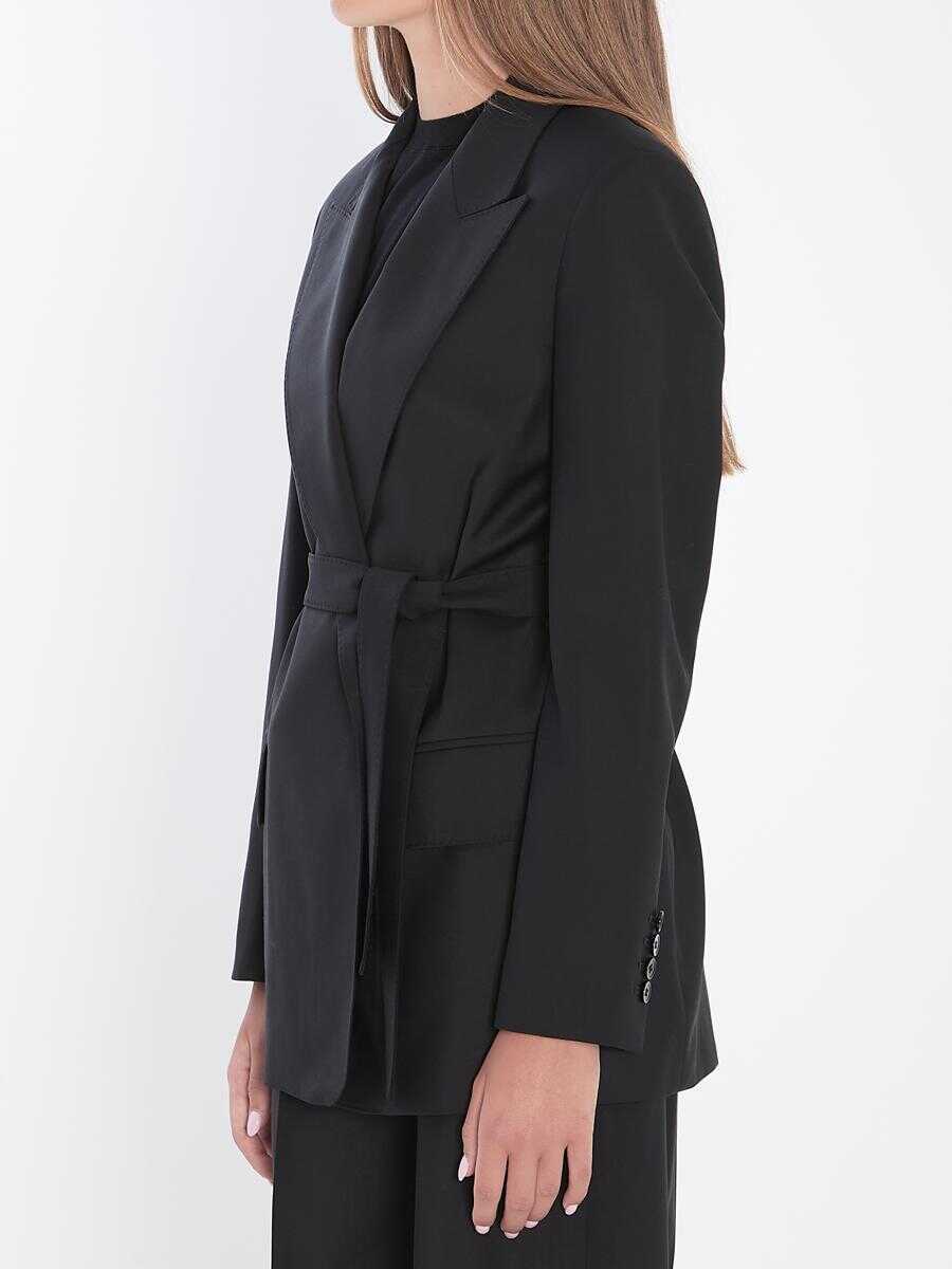 Sacouri Max Mara Blazer In Wool Canvas Black Femei (BM 18640875) 2