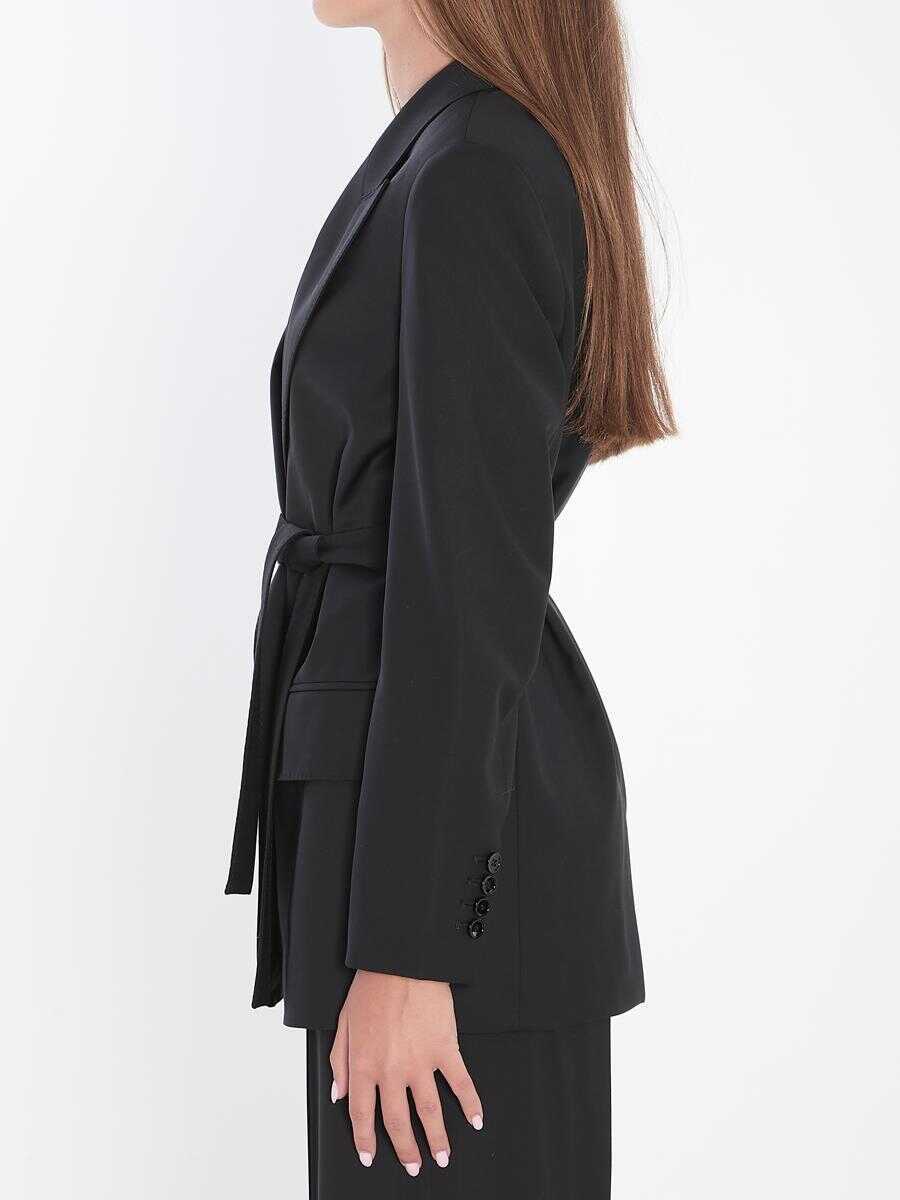 Sacouri Max Mara Blazer In Wool Canvas Black Femei (BM 18640875) 3