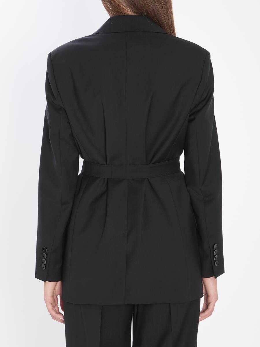 Sacouri Max Mara Blazer In Wool Canvas Black Femei (BM 18640875) 4
