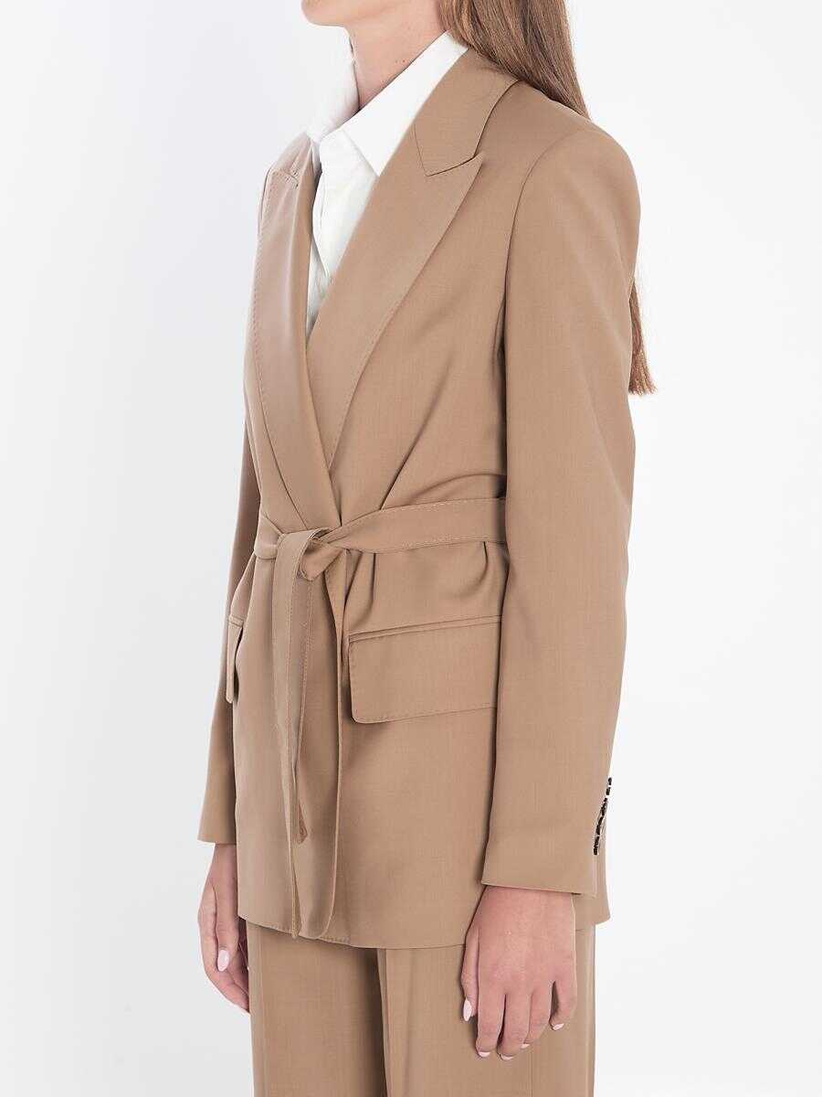 Sacouri Max Mara Blazer In Wool Canvas Beige Femei (BM 18641025) 2