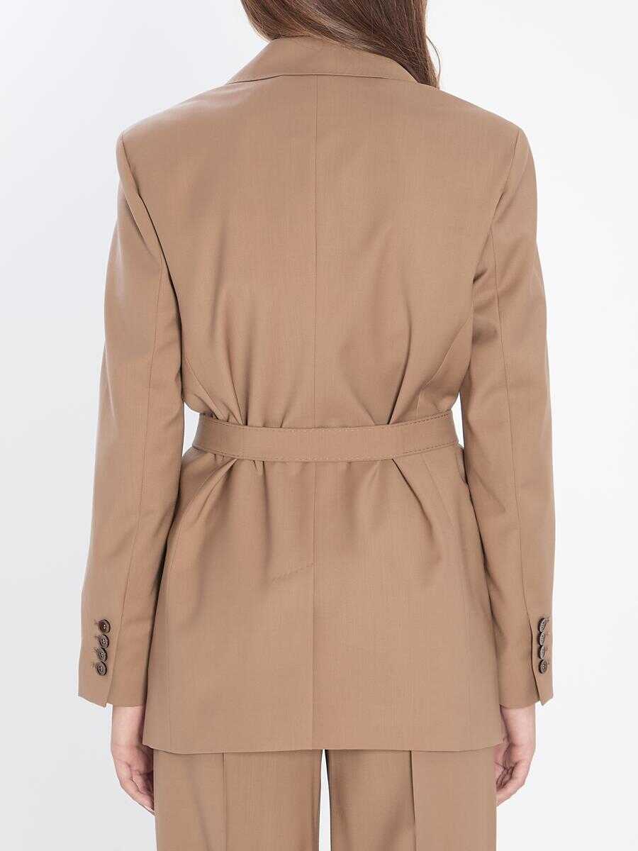 Sacouri Max Mara Blazer In Wool Canvas Beige Femei (BM 18641025) 4
