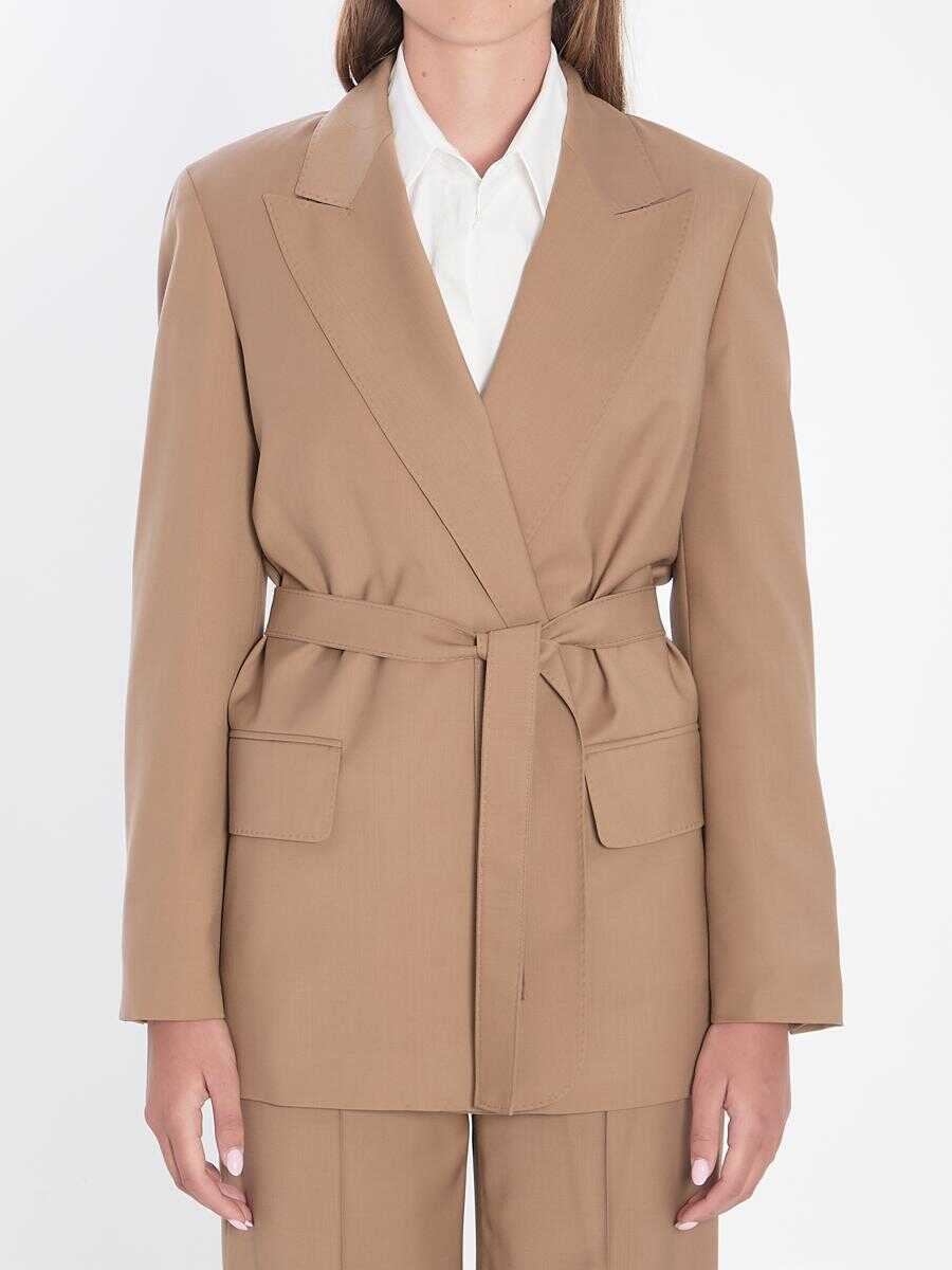 Sacouri Max Mara Blazer In Wool Canvas Beige Femei (BM 18641025) 1