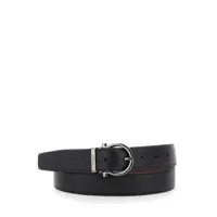 Accesorii pentru Barbati - Curele Salvatore Ferragamo Brown Reversible Belt With Gancini Buckle And Metallic Loop With Logo Lettering In Grained Leather Man BROWN Barbati (BM 18641589) - B-mall.ro