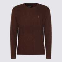 Tricouri Polo Polo Ralph Lauren Brown Cashmere Wool Blend Knitwear Barbati