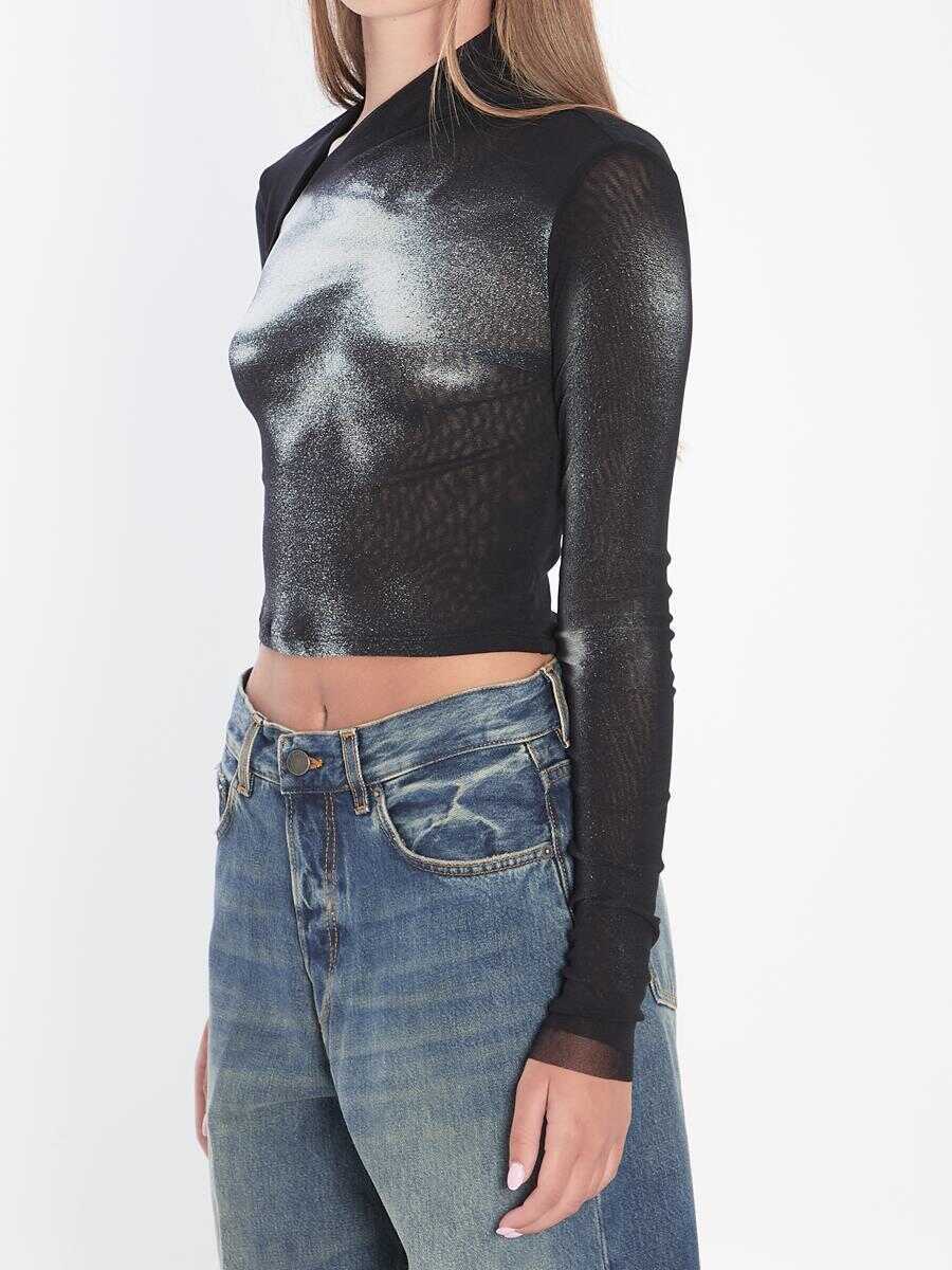 Topuri Jean Paul Gaultier Asymmetric Top Body Dust Black Femei (BM 18641988) 2