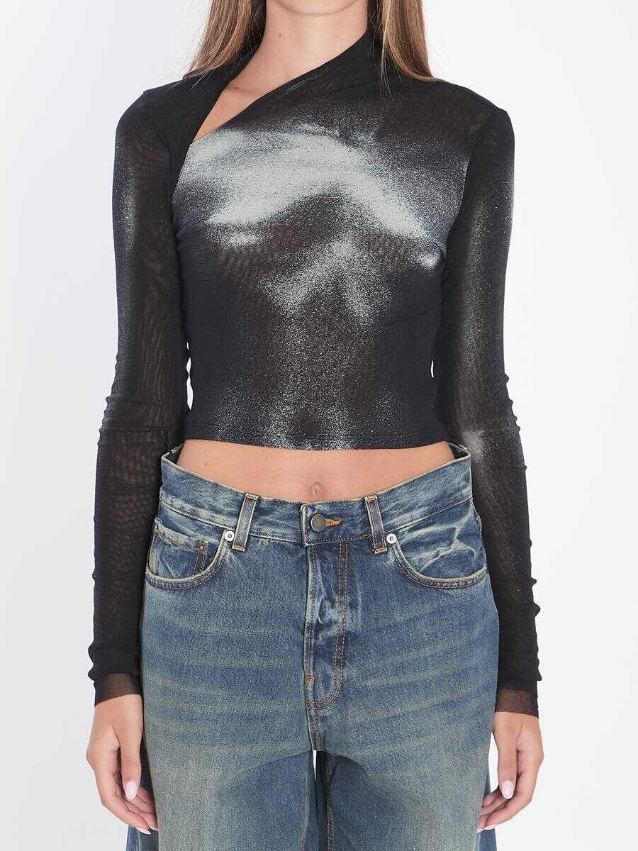 Topuri Jean Paul Gaultier Asymmetric Top Body Dust Black Femei (BM 18641988) 1