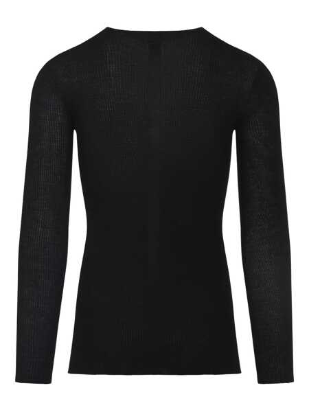 Pulovere Rick Owens Rick Owens Ribbed Wool Sweater Black Barbati (BM 18642519) 2