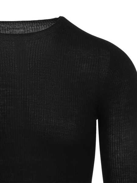 Pulovere Rick Owens Rick Owens Ribbed Wool Sweater Black Barbati (BM 18642519) 3