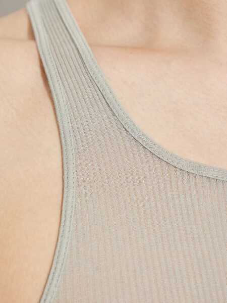 Topuri Rick Owens Rick Owens Ribbed Tank Top With Racerback Neckline Black Barbati (BM 18642525) 5