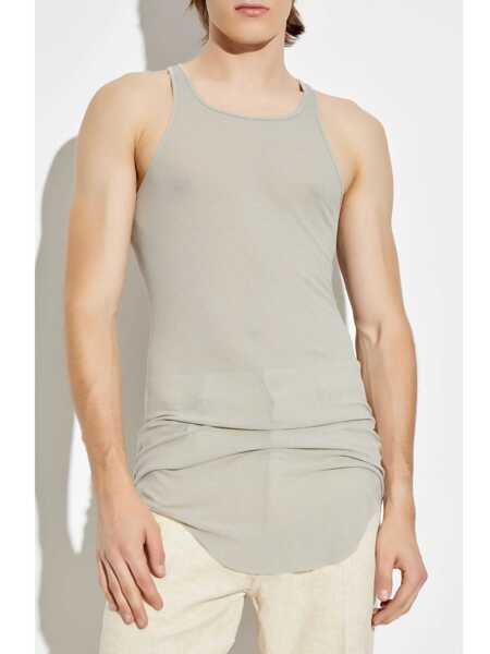 Topuri Rick Owens Rick Owens Ribbed Racerback Tank Top GREEN Barbati (BM 18642528) 4