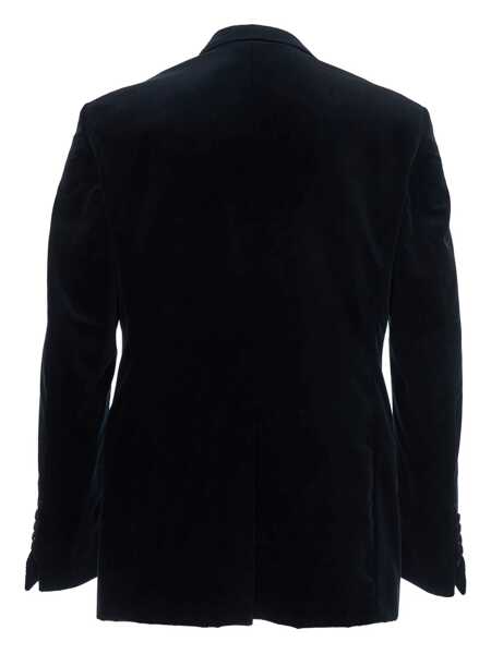 Geci Tom Ford Shelton Black Jacket With Wide Lapels And Welt Wockets In Velvet Man Black Barbati (BM 18644265) 2