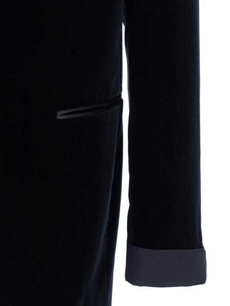 Geci Tom Ford Shelton Black Jacket With Wide Lapels And Welt Wockets In Velvet Man Black Barbati (BM 18644265) 3