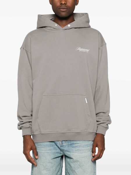 Bluze de trening REPRESENT Grey Hoodie With Logo Lettering On The Front And Maxi Logo Print On The Rear In Cotton Man GREY Barbati (BM 18645075) 3