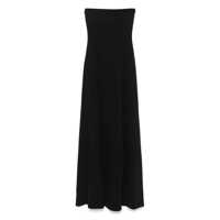 Rochii 'Helena' Black Long Dress With Bare Shoulder And Flared Hem In Twill Woman Femei