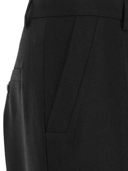 Pantaloni Rick Owens Geth Black Tailored Trousers With Belt Loops In Wool Man Black Barbati (BM 18645552) 3