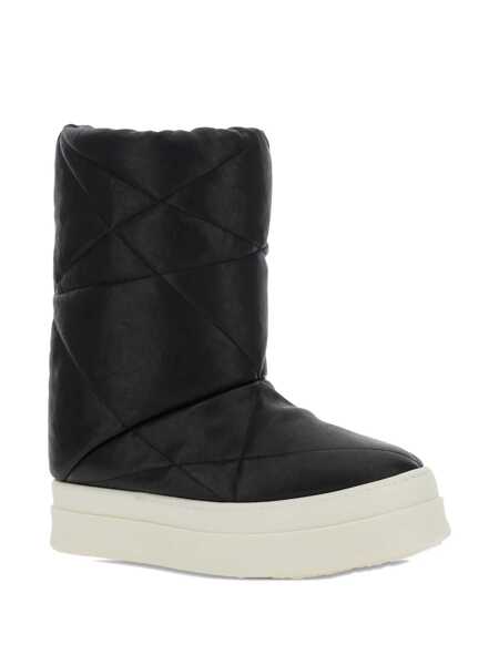 Bocanci Rick Owens Black Down Filled And Quilted Ankle Boots In Leather Man Black Barbati (BM 18645555) 2