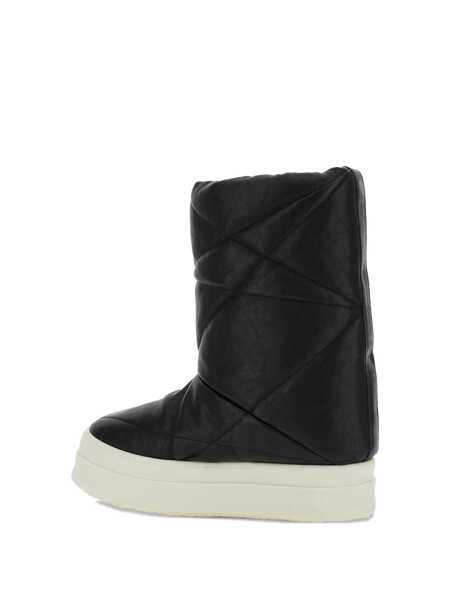 Bocanci Rick Owens Black Down Filled And Quilted Ankle Boots In Leather Man Black Barbati (BM 18645555) 4