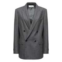 Sacouri MM6 Maison Margiela Grey Double-Breasted Blazer Femei