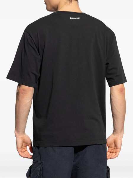 Tricouri DSQUARED2 DSQUARED2 Black T-Shirt With Print Multicolor Barbati (BM 18645786) 4