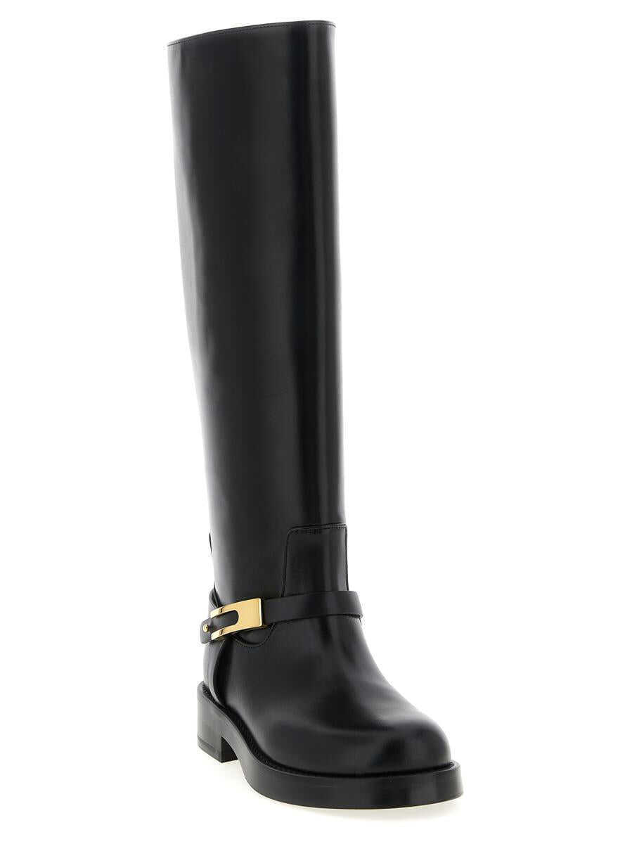 Bocanci Elisabetta Franchi Elisabetta Franchi Logo Strap Boots Black Femei (BM 18645807) 2