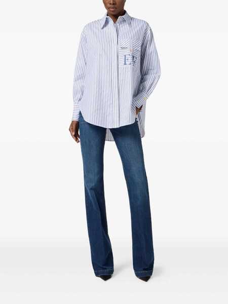 Bluze Elisabetta Franchi WOMENS BLOUSE Light Blue Femei (BM 18646542) 2