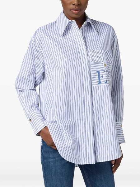 Bluze Elisabetta Franchi WOMENS BLOUSE Light Blue Femei (BM 18646542) 4