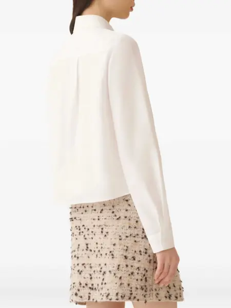 Camasi Fabiana Filippi POPLIN CROPPED SHIRT WITH PEPITA EMBROIDERY ON COLLAR White Femei (BM 18646560) 4