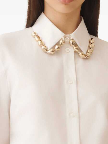 Camasi Fabiana Filippi POPLIN CROPPED SHIRT WITH PEPITA EMBROIDERY ON COLLAR White Femei (BM 18646560) 5
